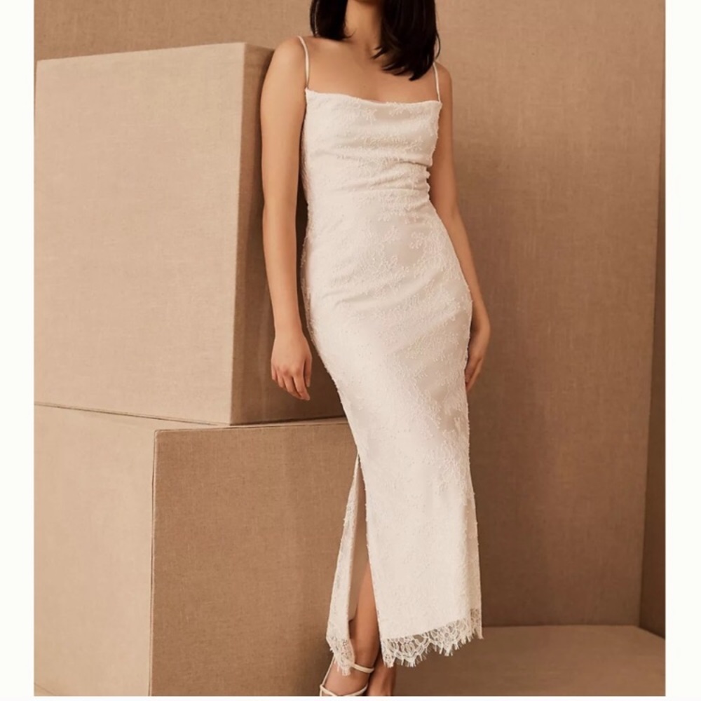 BHLDN AMSALE CONNIE LACE SLIP DRESS